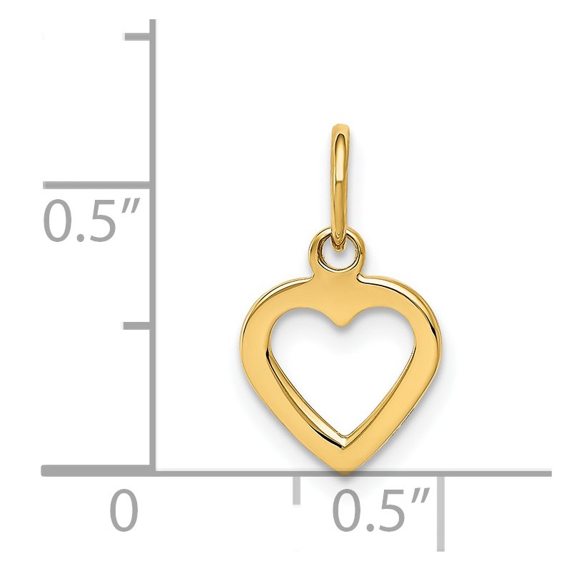 14K Polished Cut-out Heart Pendant