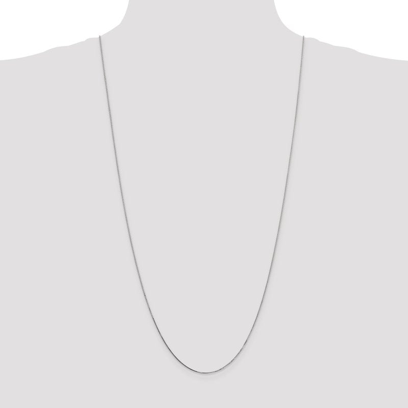 14K White Gold .8mm Box with Lobster Clasp Chain
