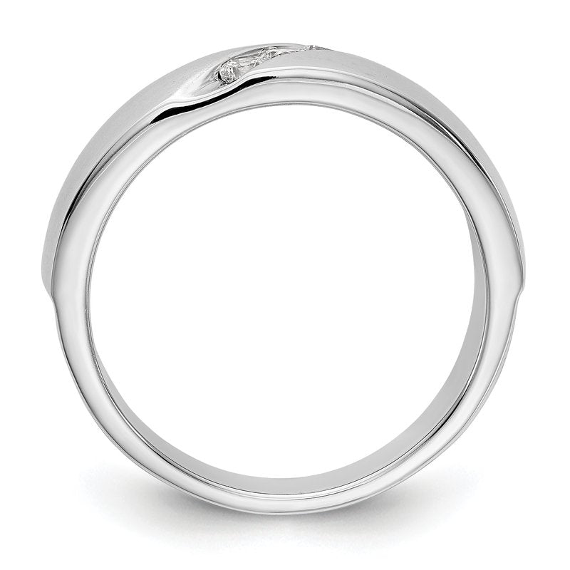 14K White Gold Men's 1/5 carat Lab Grown Diamond VS+ F+ Complete Band