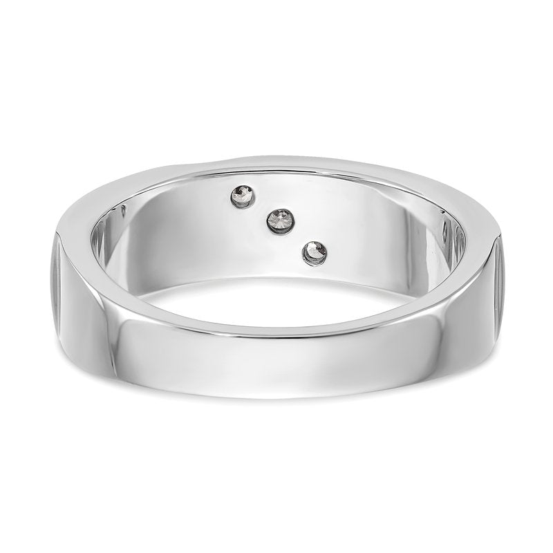 14K White Gold Men's 1/5 carat Lab Grown Diamond VS+ F+ Complete Band