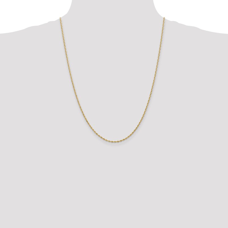14K 10 Inch 1.85mm Diamond-cut Quadruple Rope Lobster Clasp Anklet