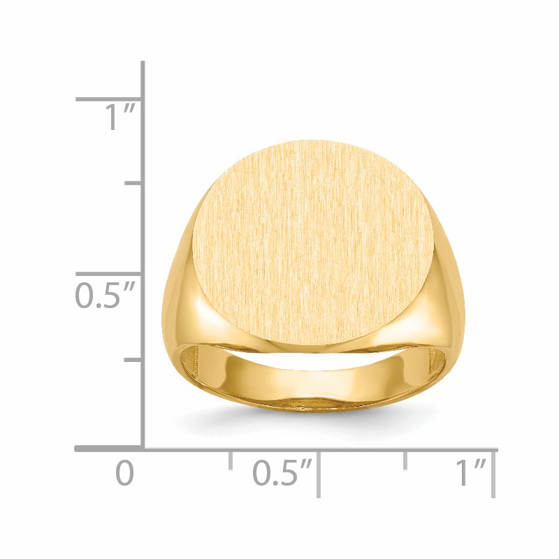 14k 18.0x17.5mm Open Back Mens Signet Ring