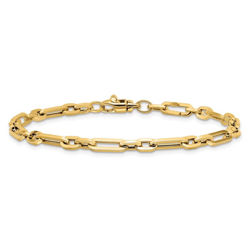 14K Polished 5mm Fancy Link 7.5 inch Bracelet