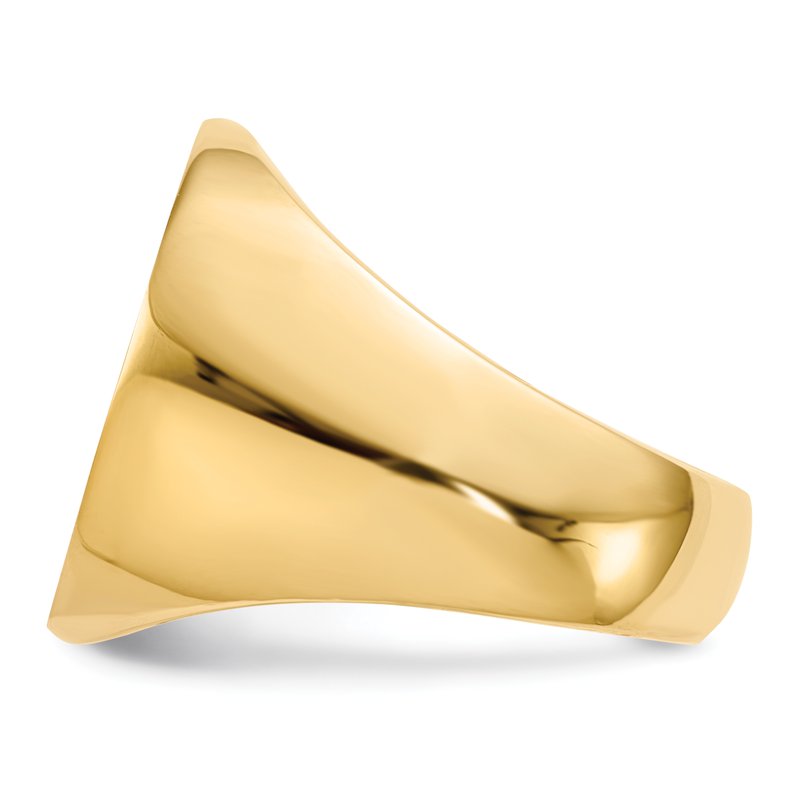 14k 17.5x19.5mm Closed Back Mens Signet Ring