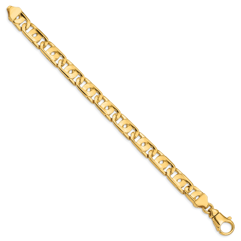 14K 20 inch 10mm Hand Polished Fancy Link with Fancy Lobster Clasp Chain