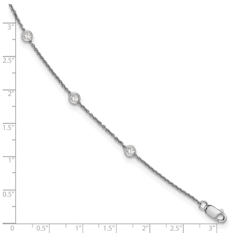 14K Rose Gold 3/8 carat Lab Grown Diamond VS+ F+ Complete 7 Station 7 in Bracelet