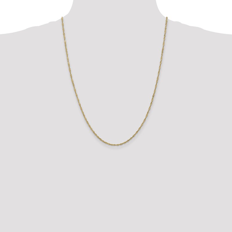 14K 10 inch 1.70mm Singapore with Lobster Clasp Anklet
