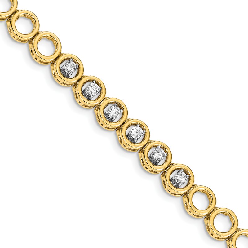 14k Complete 3/4 carat Round A Diamond Circle Add-A-Diamond 7 inch Tennis Bracelet