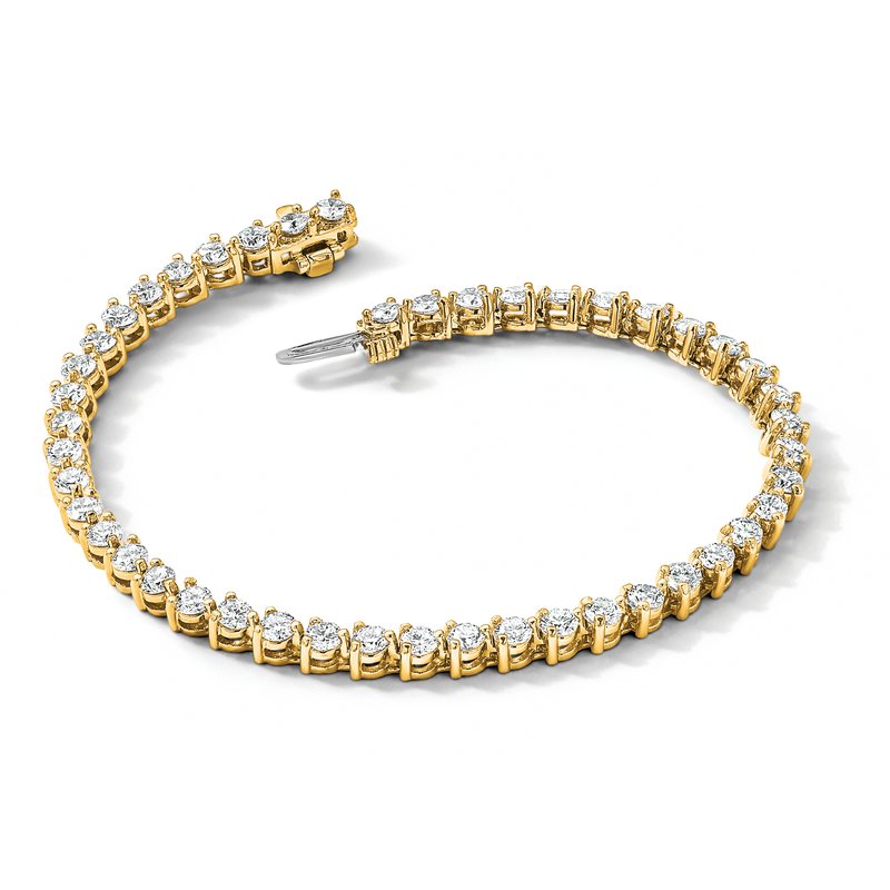 14K Yellow Gold 4 3/4 carat Lab Grown Diamond VS+ F+ Complete Tennis Bracelet