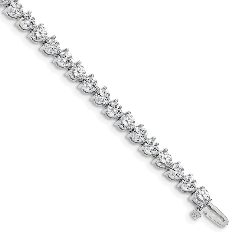 14k White Gold Complete 8.5 carat Round VS Diamond 3-prong 7 inch Tennis Bracelet