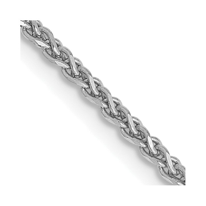 14K White Gold 14 inch 1.7mm Diamond-cut Spiga with Lobster Clasp Chain