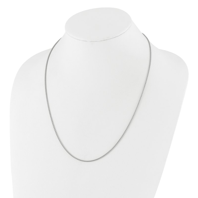 Sterling Silver RH-plated Adjustable 1.6mm Spiga Chain