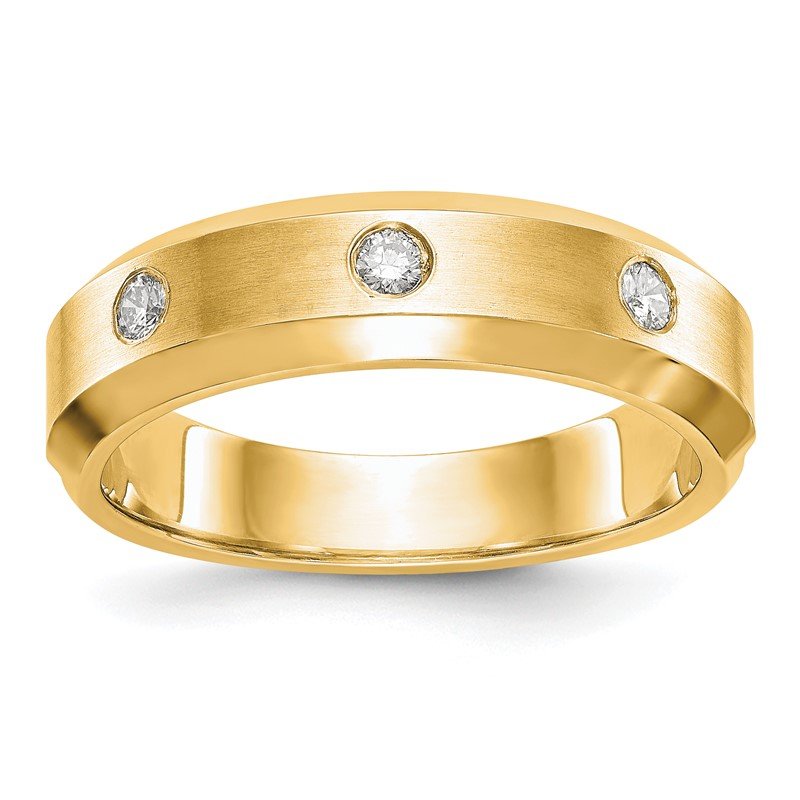 14K White Gold Men's 1/6 carat Lab Grown Diamond VS+ F+ Complete Band