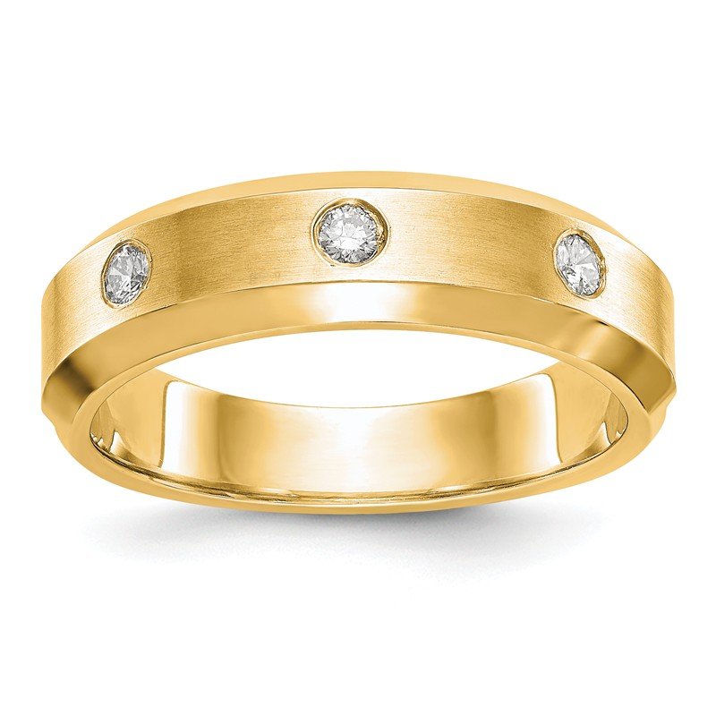 14K White Gold Men's 1/6 carat Lab Grown Diamond VS+ F+ Complete Band