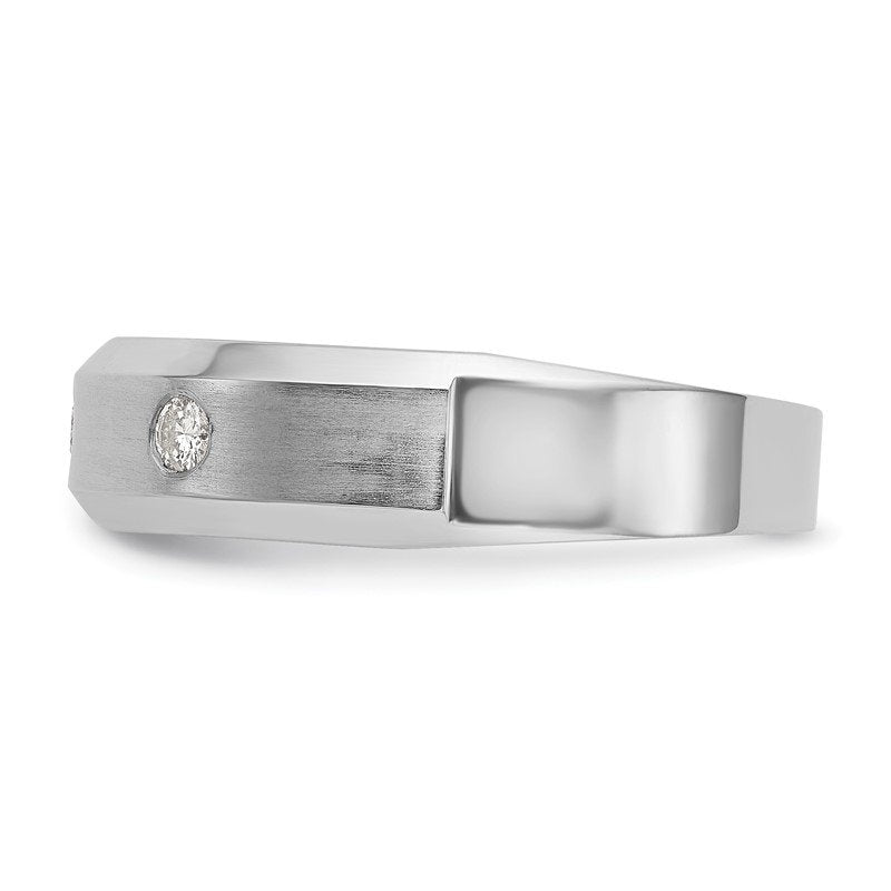 14K White Gold Men's 1/6 carat Lab Grown Diamond VS+ F+ Complete Band