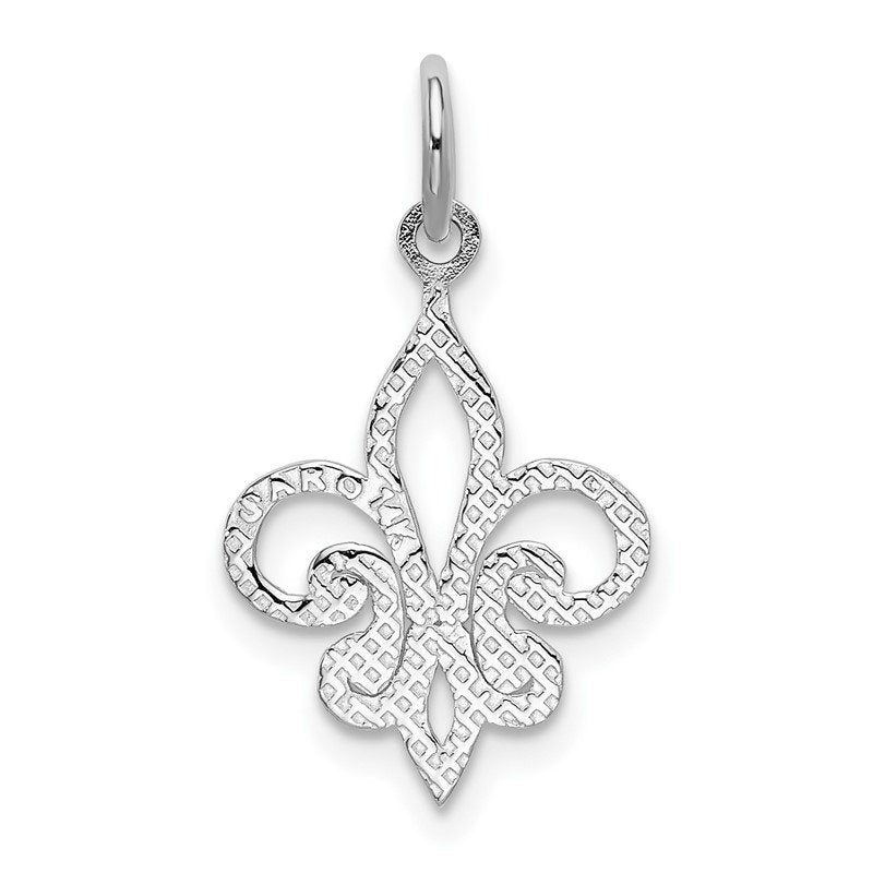 14k White Gold Fleur De Lis Charm