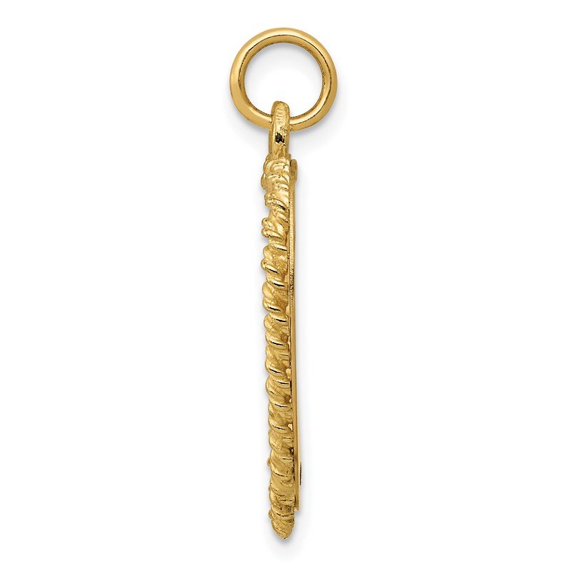 14K 20th ANNIVERSARY 19mm Engravable Rope-Edge Heart Charm