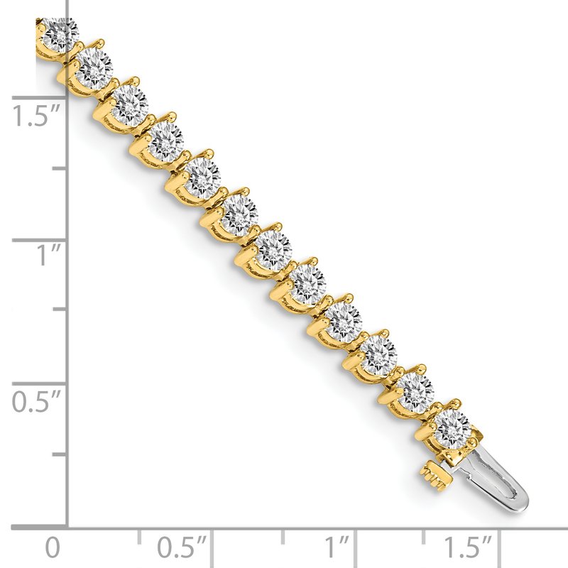 14k Complete 6.15 carat Round AA Diamond 3-prong 7 inch Tennis Bracelet