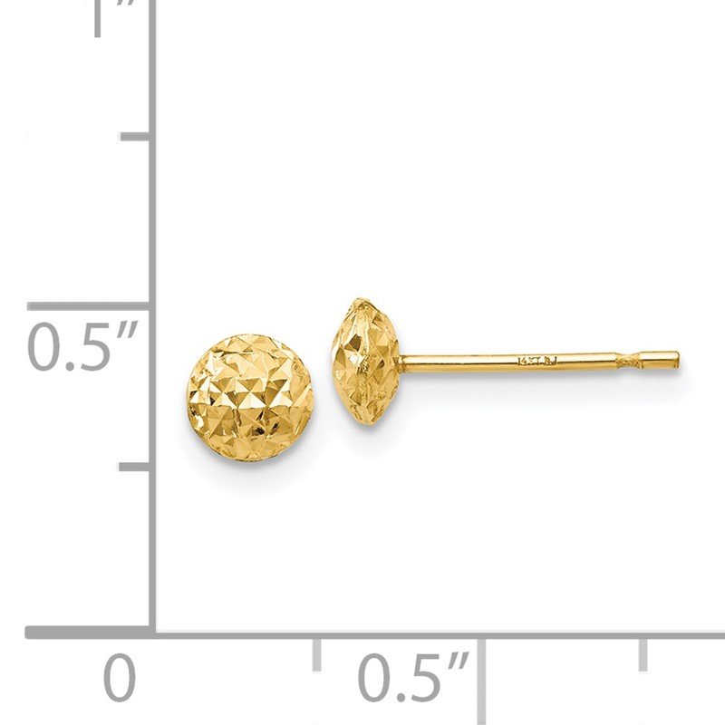 14K Gold 5mm Circle Puff Post Earrings