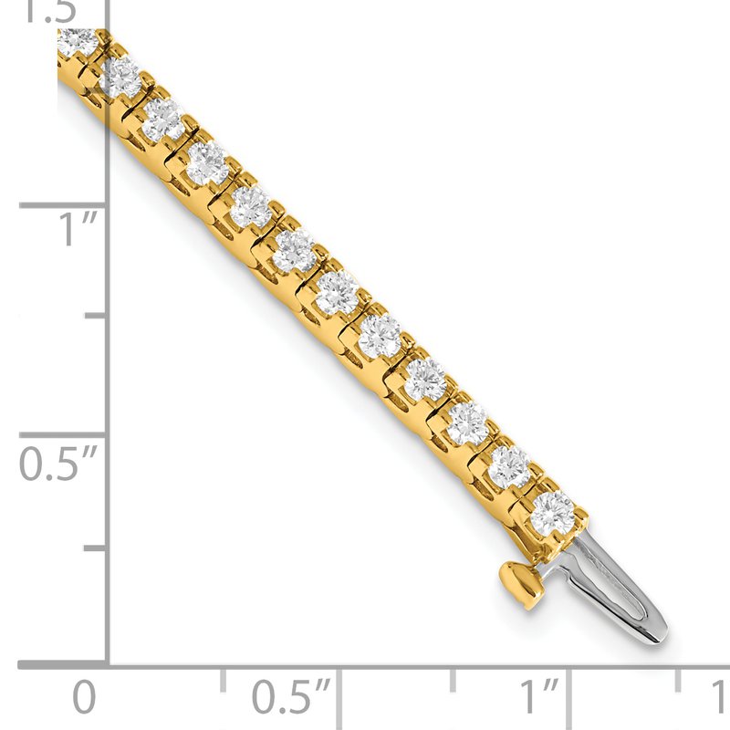 14k Complete 2.86 carat Round AAA Diamond 4-prong 7 inch Tennis Bracelet