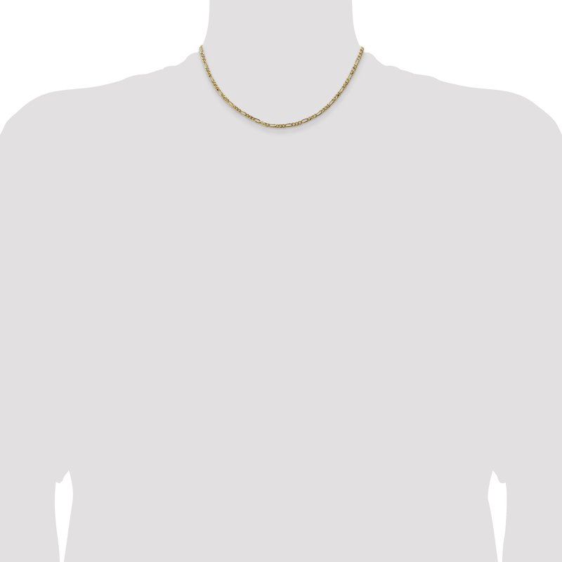 14K 26 inch 3mm Flat Figaro with Lobster Clasp Chain