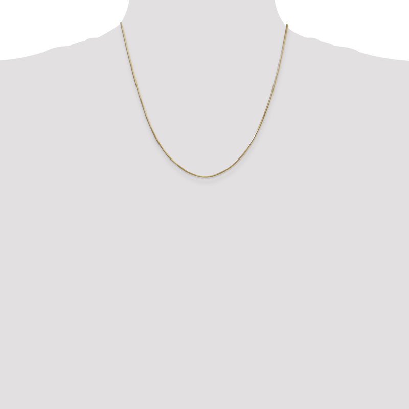 14K 10 inch .8mm Octagonal Snake with Lobster Clasp Anklet
