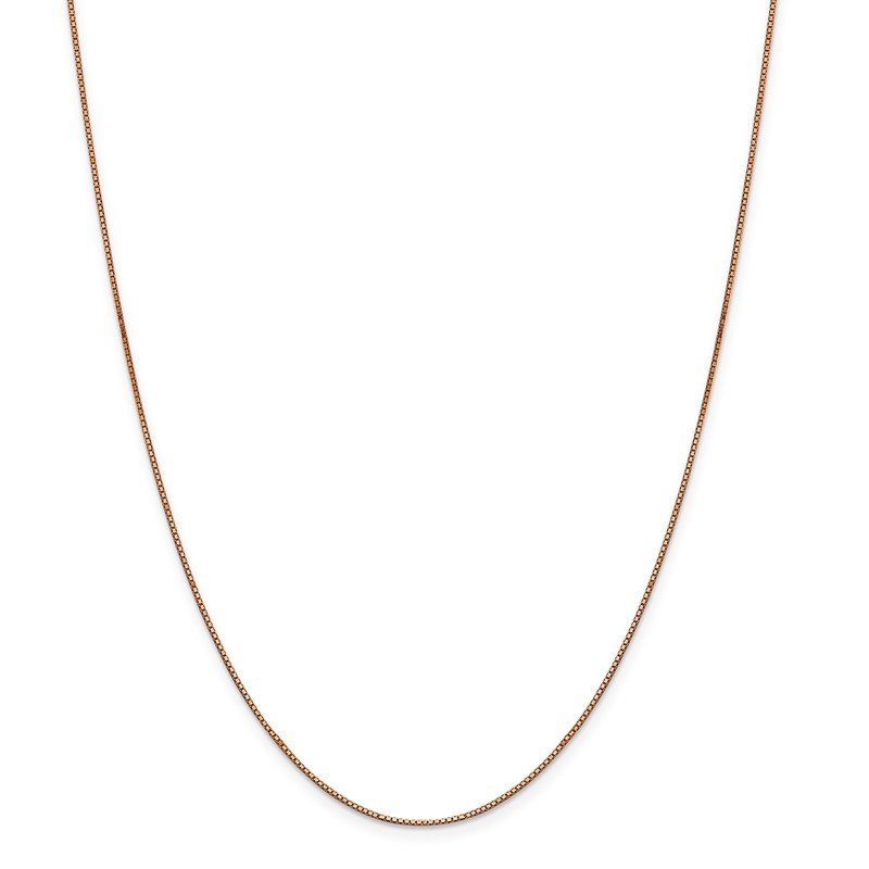 14K Rose Gold 10 inch .9mm Box Link with Lobster Clasp Chain Anklet