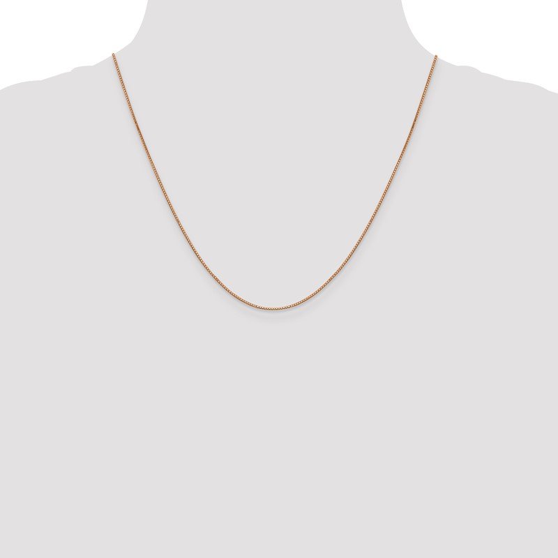 14K Rose Gold 10 inch .9mm Box Link with Lobster Clasp Chain Anklet