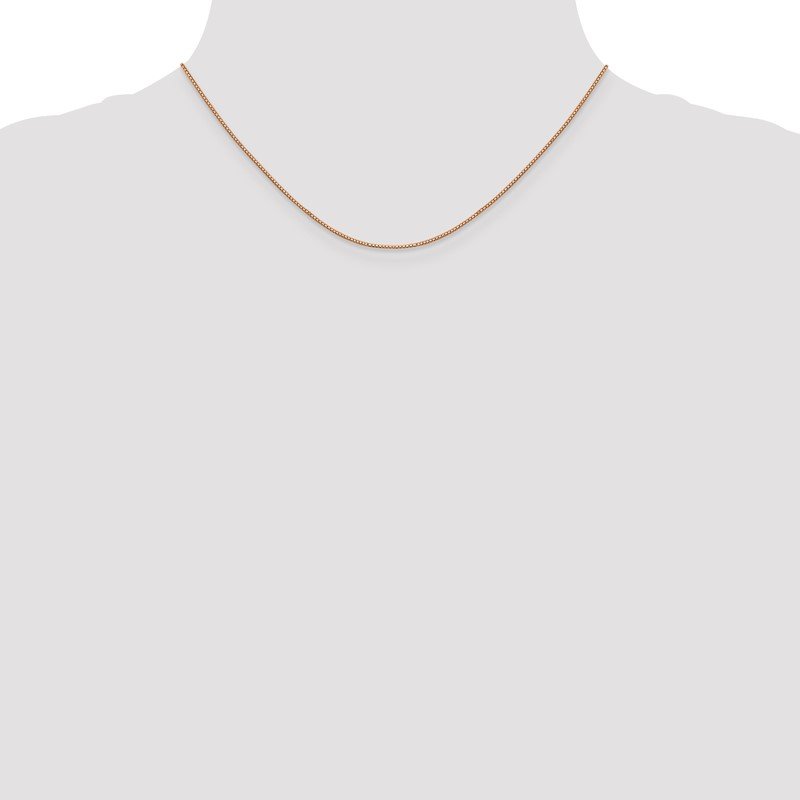 14K Rose Gold 10 inch .9mm Box Link with Lobster Clasp Chain Anklet