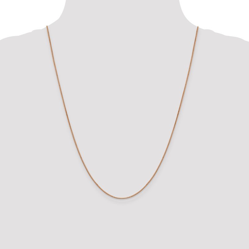 14K Rose Gold 10 inch .9mm Box Link with Lobster Clasp Chain Anklet