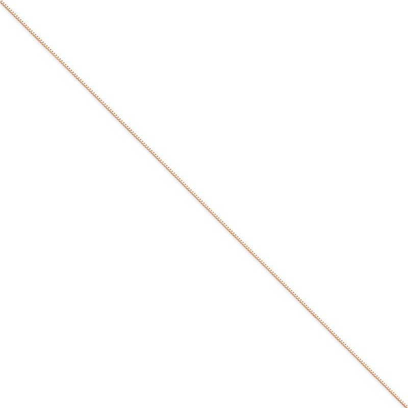 14K Rose Gold 10 inch .9mm Box Link with Lobster Clasp Chain Anklet