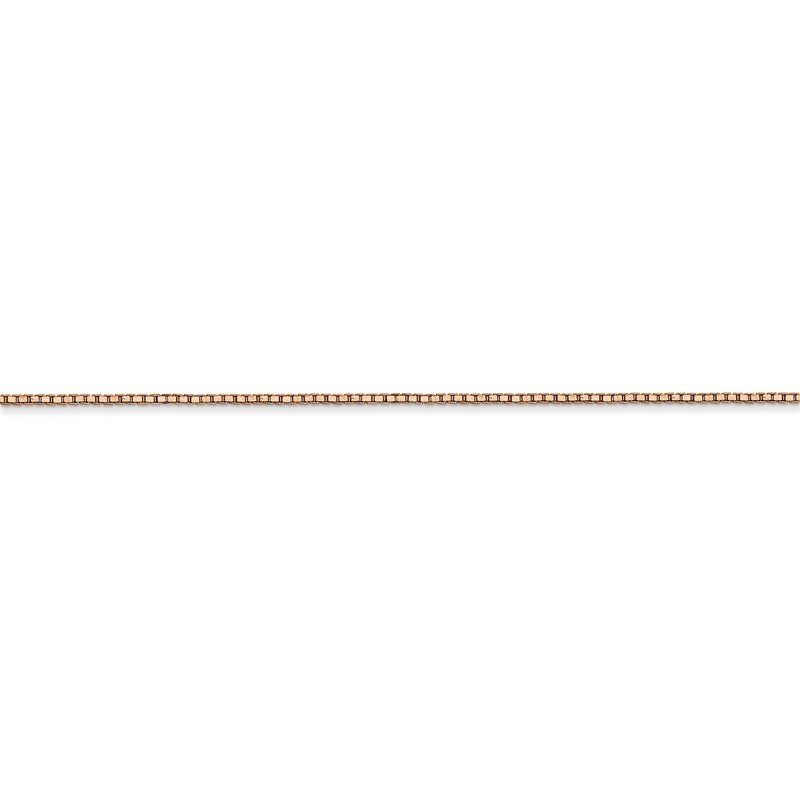 14K Rose Gold 10 inch .9mm Box Link with Lobster Clasp Chain Anklet
