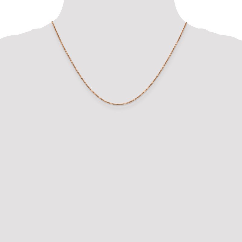 14K Rose Gold 10 inch .9mm Box Link with Lobster Clasp Chain Anklet