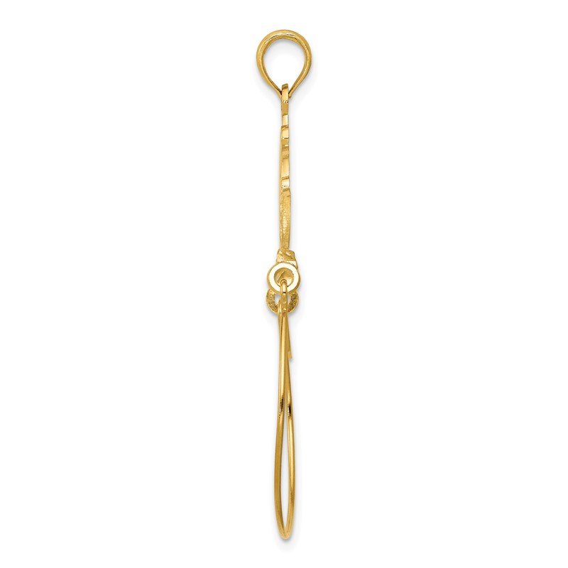 14k Polished Ribbon Charm Holder Pendant