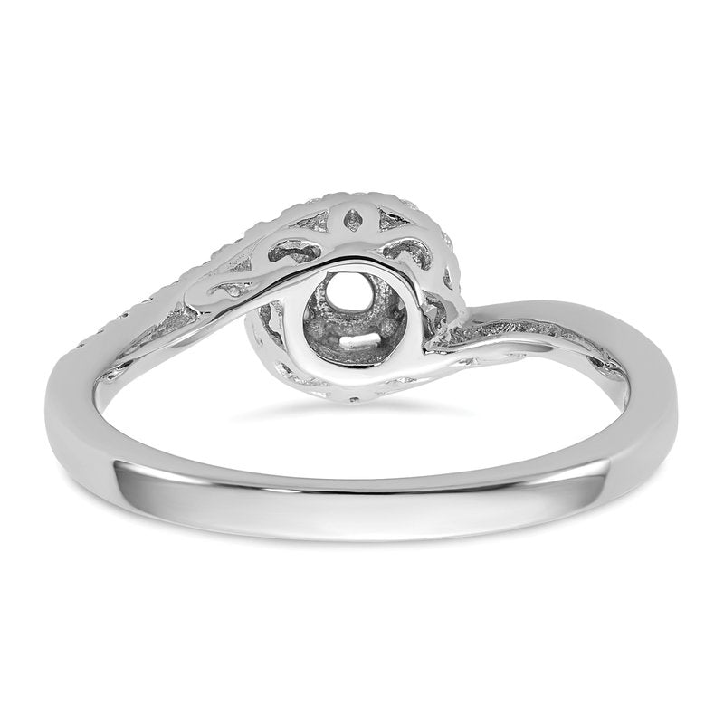 14K White Gold 1/4 carat Lab Grown Diamond VS/SI  D E F  Semi Mount Round By-Pass Engagement Ring