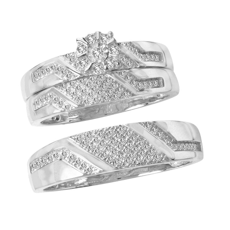 14K 0.50Ct Diamond Trio Set