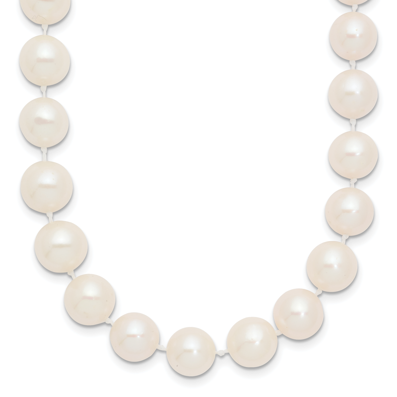 14k 9-10mm White Near-Round Freshwater Cultured Pearl 16 inch Necklace