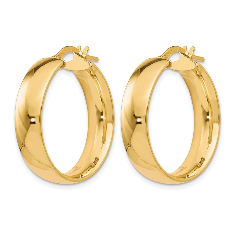 10K 6mm Polished Hoop Earrings