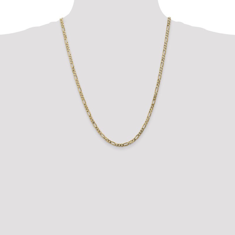 14K 26 inch 4mm Flat Figaro with Lobster Clasp Chain