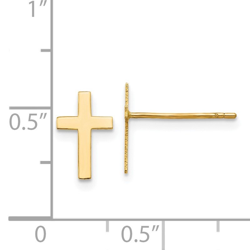 14k Polished Cross Earrings