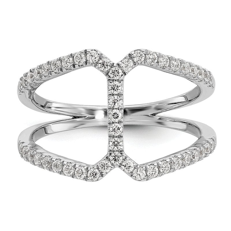 14K White Gold 1/2 carat Lab Grown Diamond VS+ F+ Complete Geometric Ring