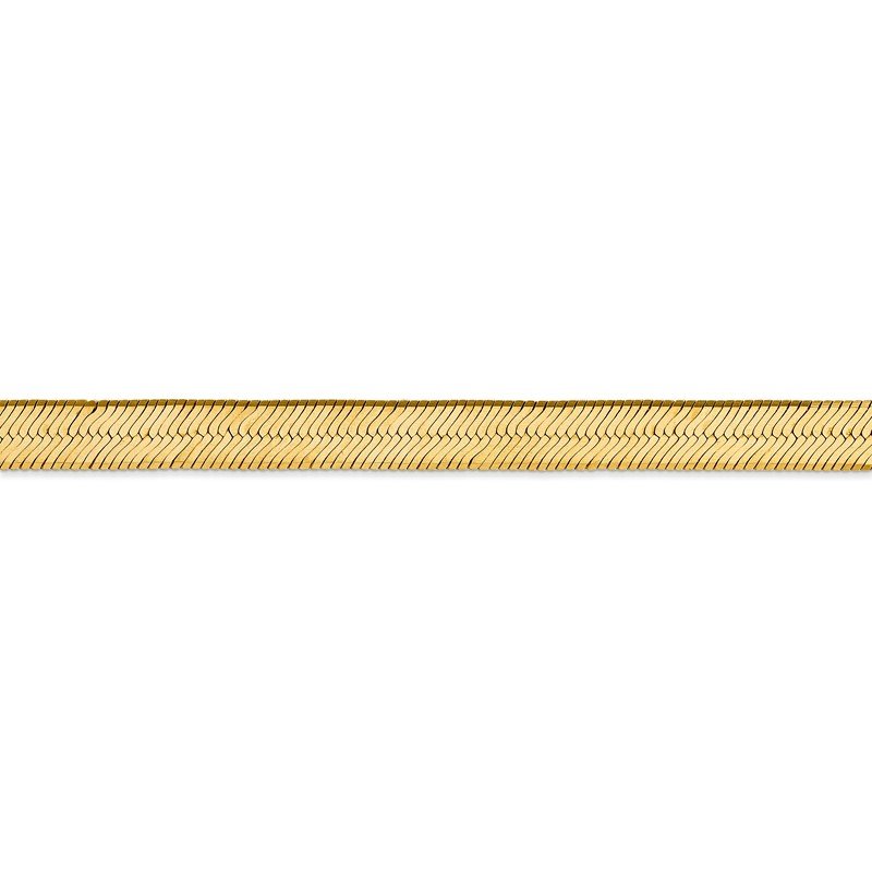 14K 16 inch 6.5mm Silky Herringbone with Lobster Clasp Chain