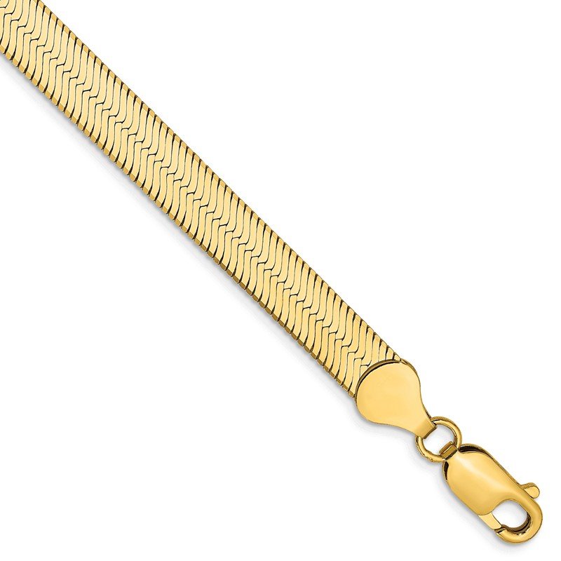 14K 16 inch 6.5mm Silky Herringbone with Lobster Clasp Chain