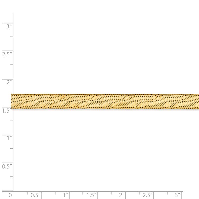 14K 16 inch 6.5mm Silky Herringbone with Lobster Clasp Chain