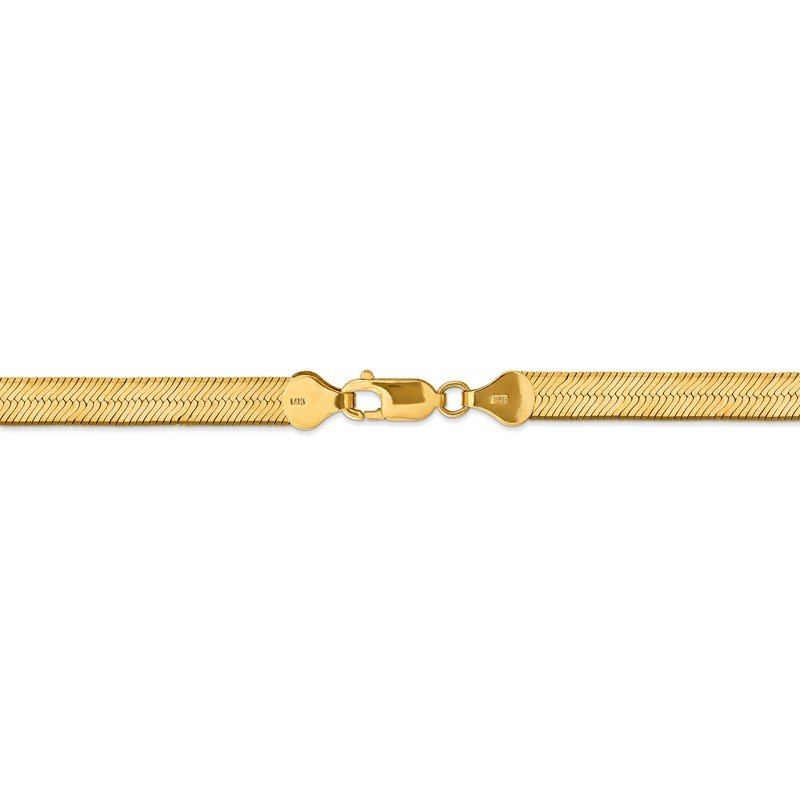 14K 16 inch 6.5mm Silky Herringbone with Lobster Clasp Chain