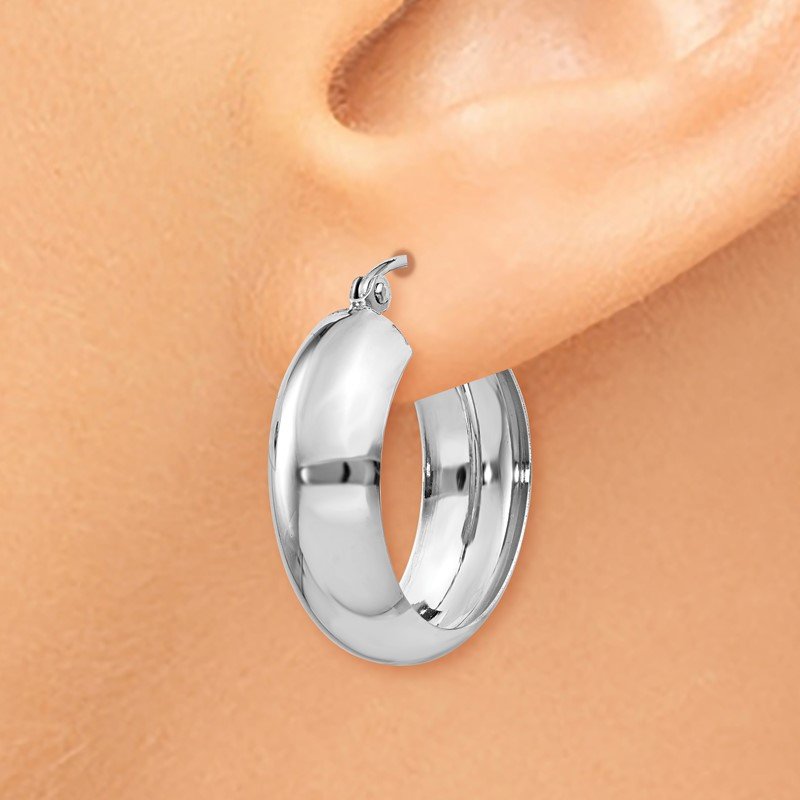 14k White Gold Hoop Earrings
