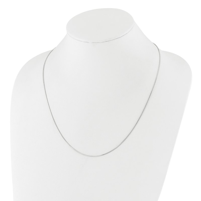 Sterling Silver RH-plt Adjustable 1mm D/C Square Snake Chain