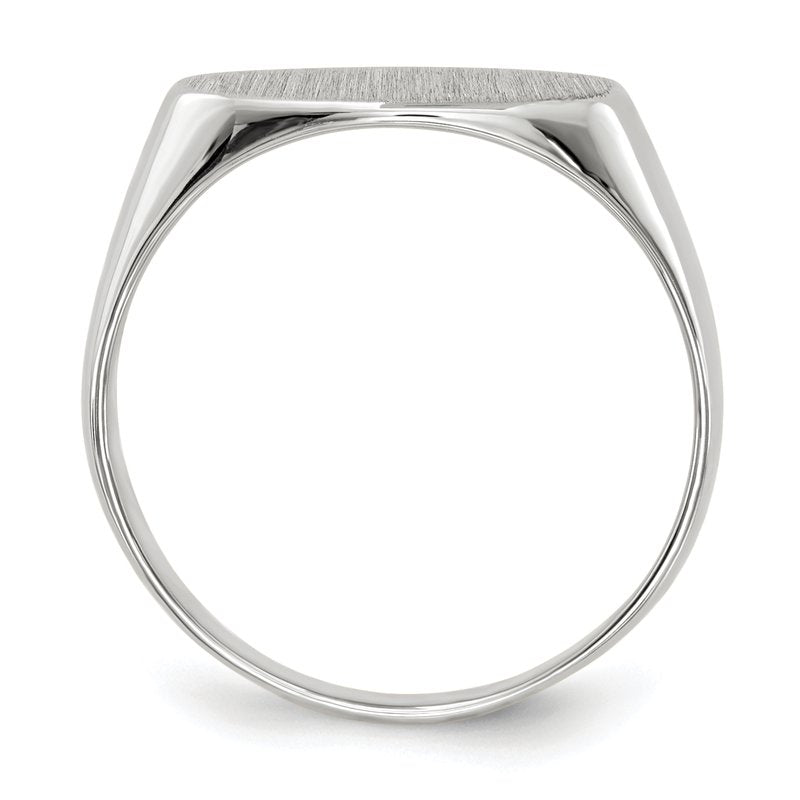 14k White Gold 13.5x7.5mm Closed Back Signet Ring