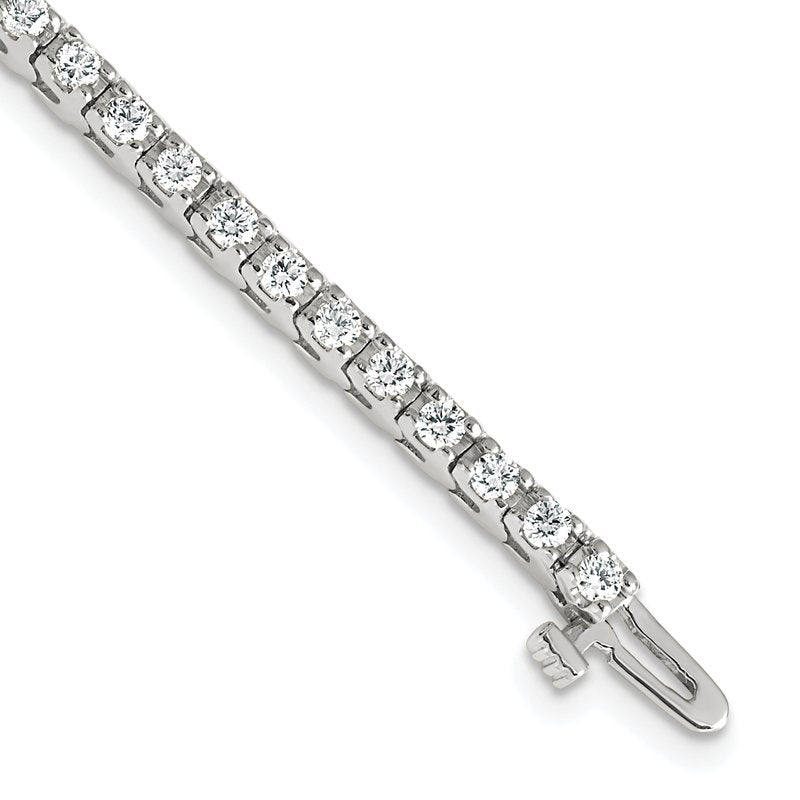 14K White Gold 2 1/5 carat Lab Grown Diamond VS+ F+ Complete Tennis Bracelet