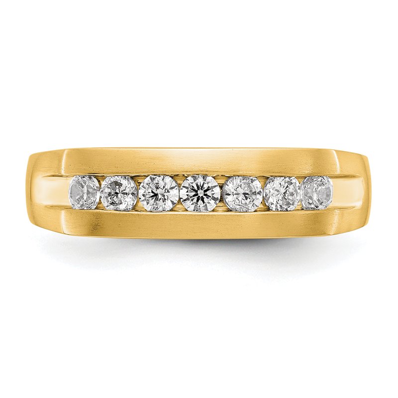14K White Gold Men's 1/2 carat Lab Grown Diamond VS+ F+ Complete Channel Band